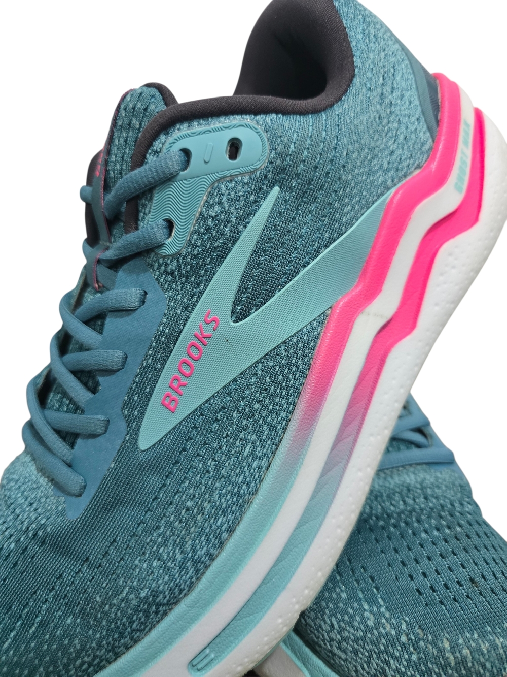 Brooks Ghost Max 2 Women’s Teal and Pink Running Shoes Size 10 - Picture 11 of 13